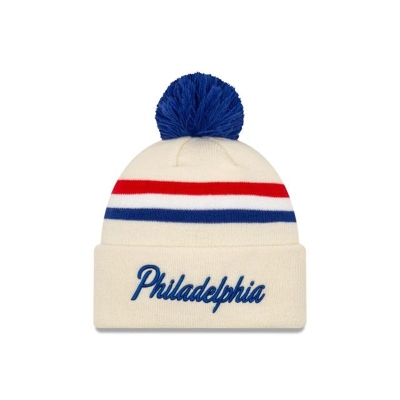 Philadelphia 76ers Gorra | New Era 2019 NBA Authentics City Series Pom Knit Beanie Mexico - Marrom